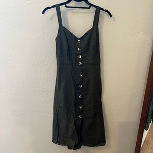 NWT Olive Green Midi Dress with Buttons
